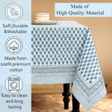CPC Tablecloth 100% Cotton 60x60 Inch Indian Block Print Square Table Cover, Table Cloth for Wedding