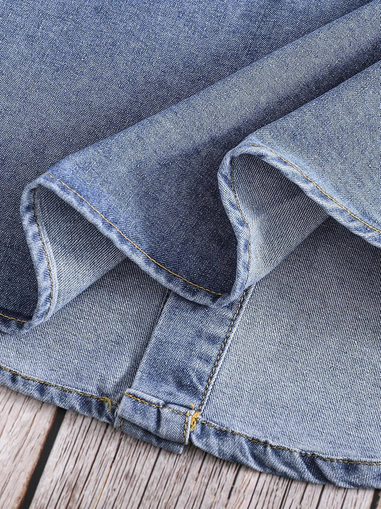 Boys Long Sleeve Button Down Denim Jacket with Pockets