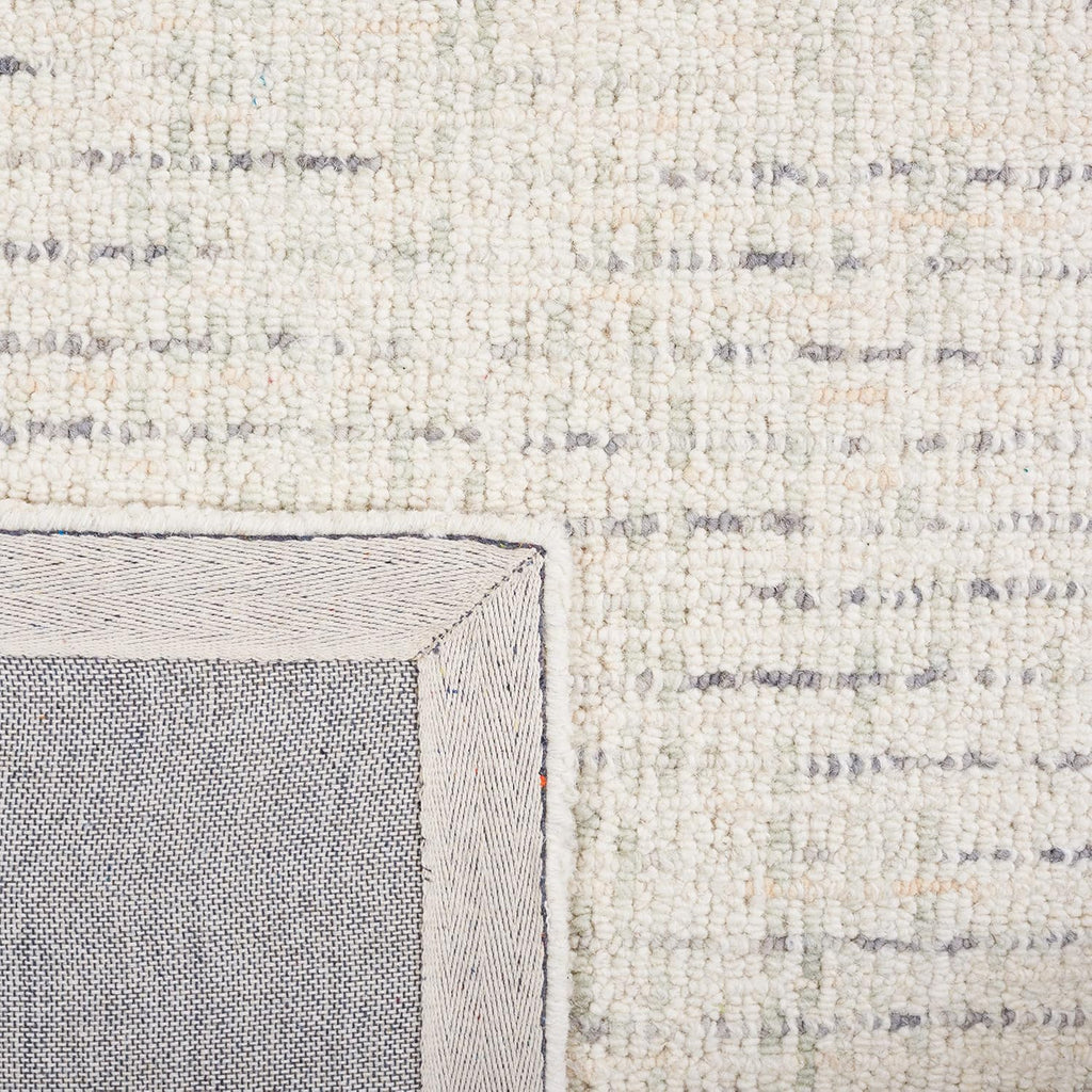 Abstract X-Large Area Rug - 11' x 15', Ivory & Light Grey, Handmade Wool