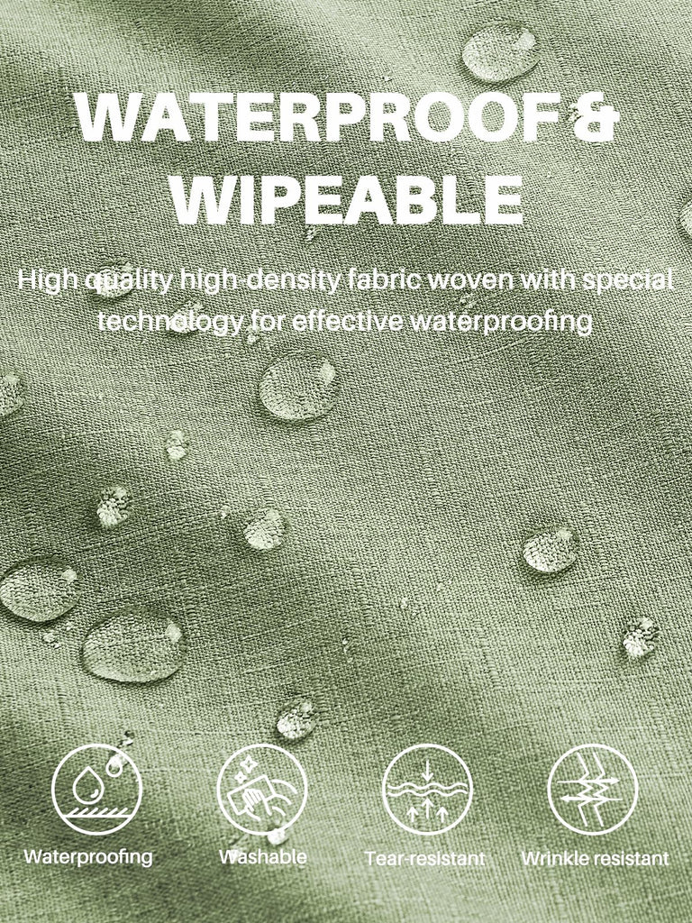 Textured Linen Rectangle Table Cloth, Sage Green, 60 x 120 Inch