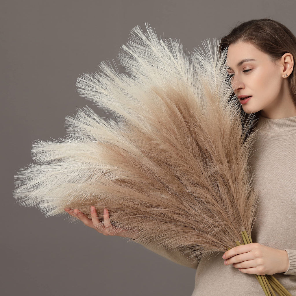 Faux Pampas Grass, 9PCS Pompas, Large Pompas Grass, 38'' Tall Pampas Grass for Floor Vase, Pampas Grass Decor Tall