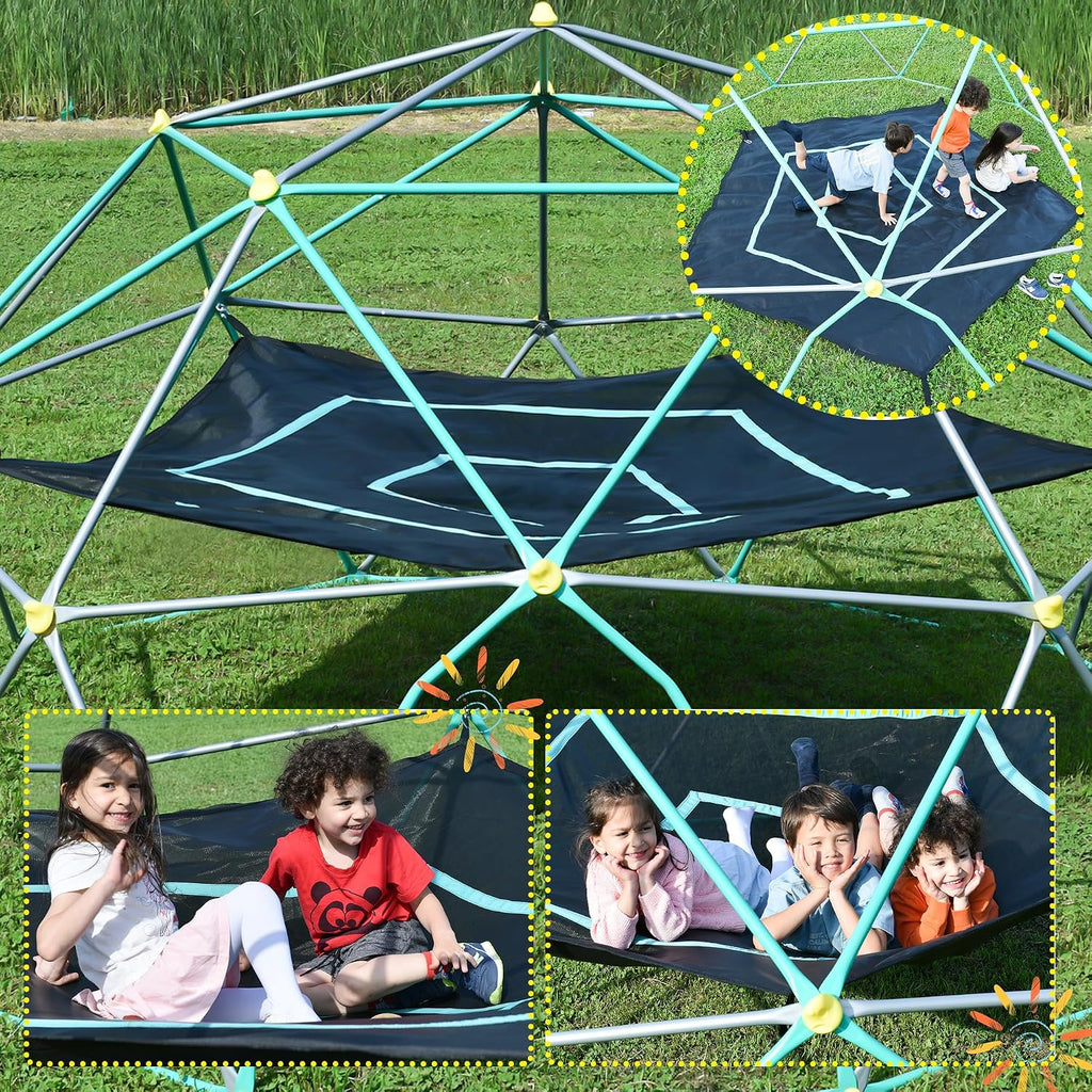 13 FT Climbing Dome with Play Canopy for Kids 3-10, Outdoor Play Equipment Supporting 1000 lbs, Anti-Rust Jungle Gym