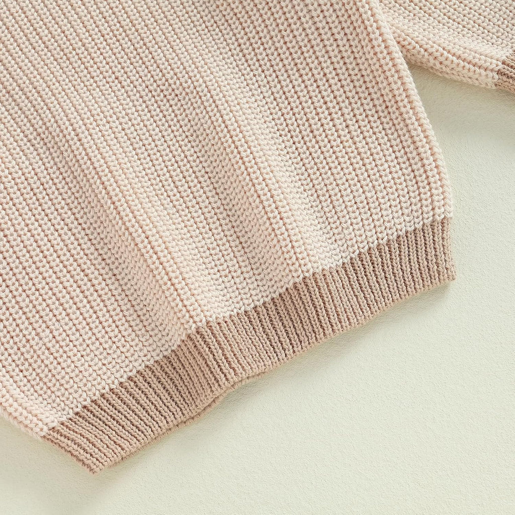 Infant Toddler Baby Girl Boy Knit Sweater Crewneck Chunky Sweatshirt
