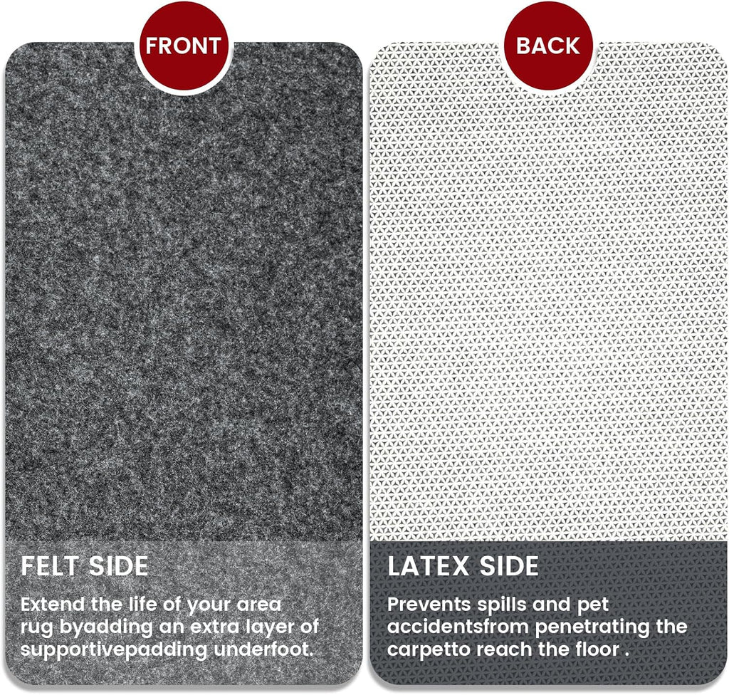 Waterproof Rug Pad, 2x8 ft Area Rug Non-Slip Carpet Pad, Non-Slip Rug Pads for All Floors and Finishes, Felt Pad