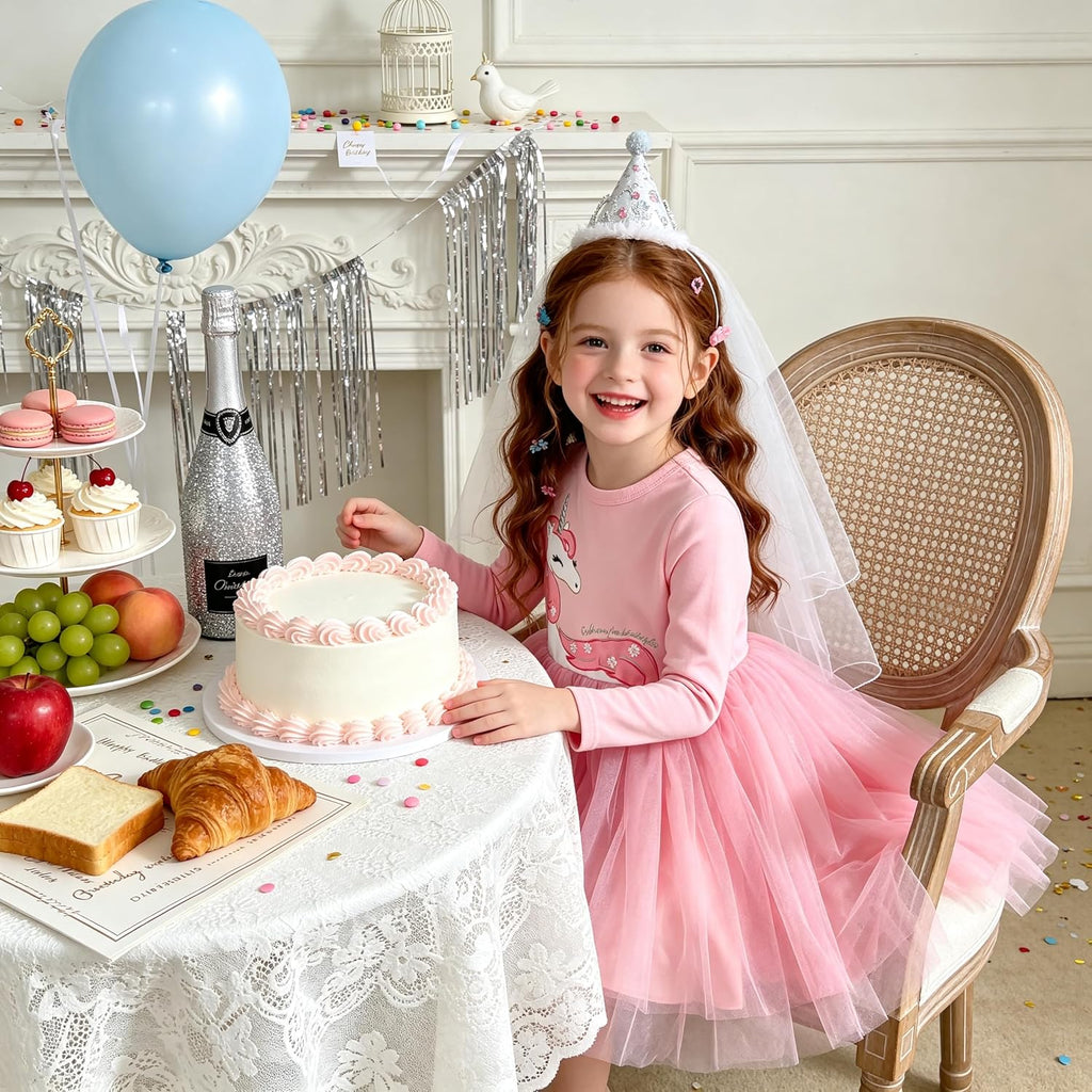 Girls Tutu Dresses Toddler Winter Long Sleeve Party Tulle Dresses