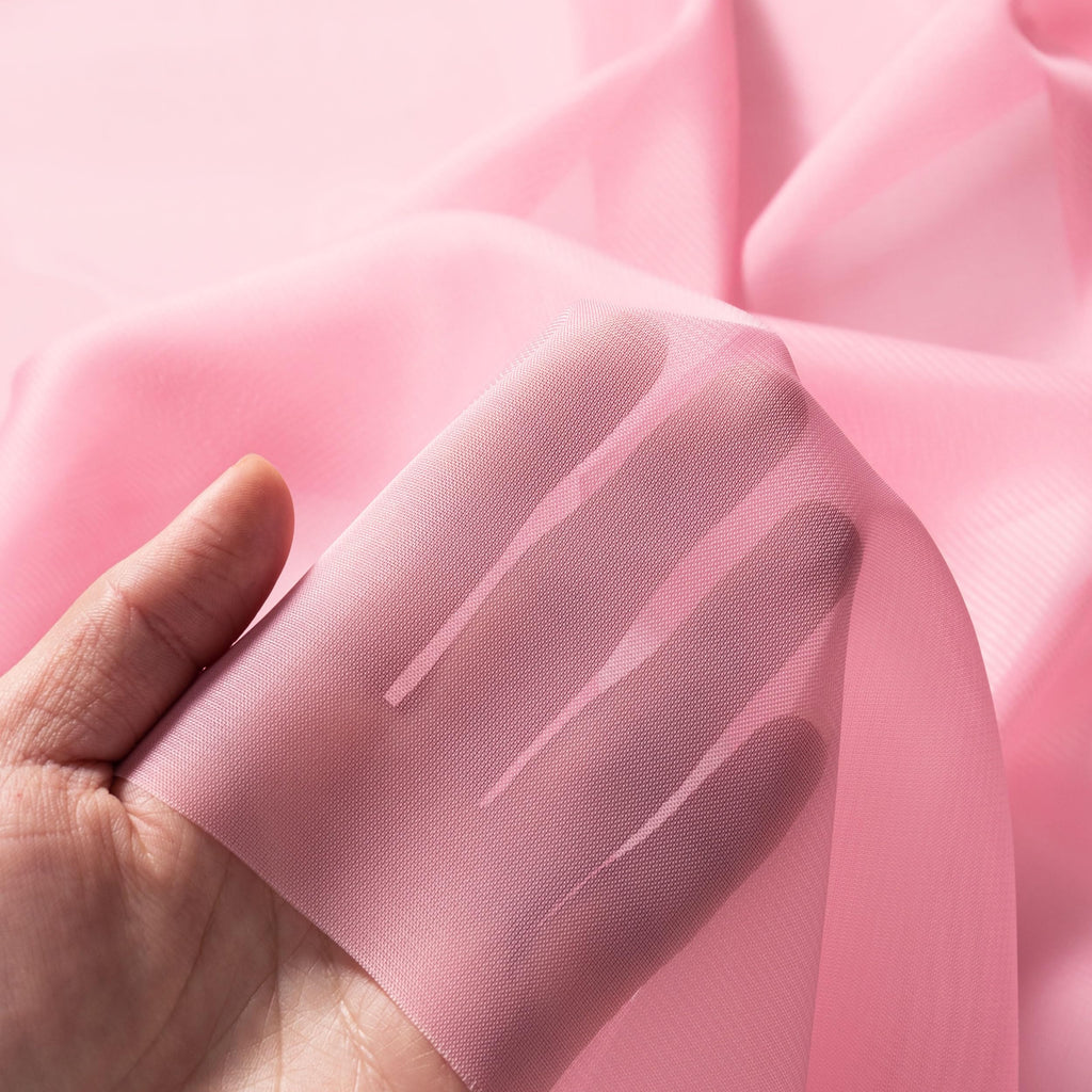 Light Pink Voile Fabric by The Yard, 63" Wide Chiffon Fabric, 3 Yards