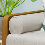 Aidan Mid Century Modern Tufted Fabric Sofa, Beige