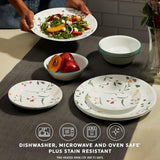 Vitrelle 18 Piece Glass Dinnerware Sets Service for 6, Triple Layer Chip & Crack Resistant Glass Plate and Bowl Sets