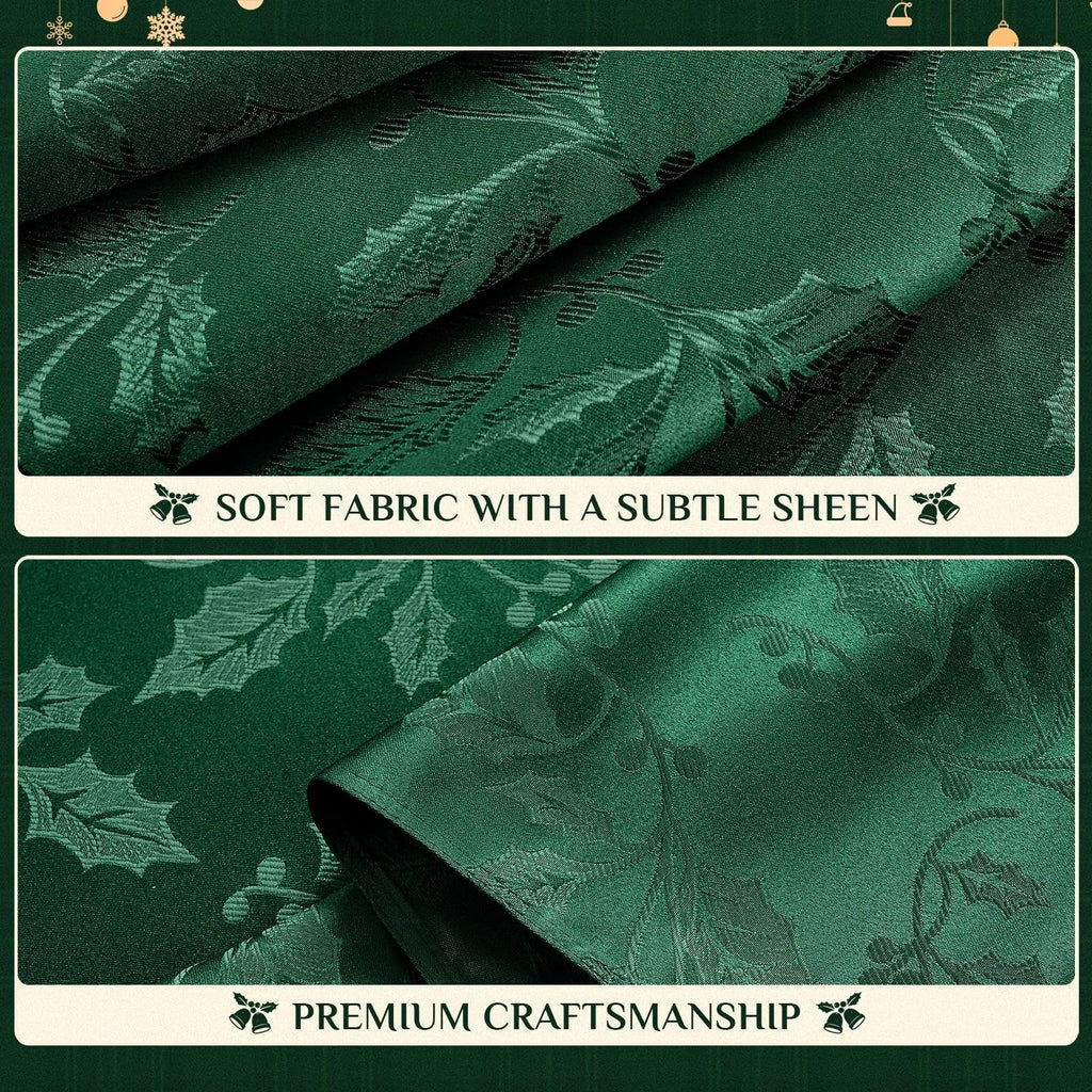 Christmas Jacquard Round Tablecloth, 70 inch, Green