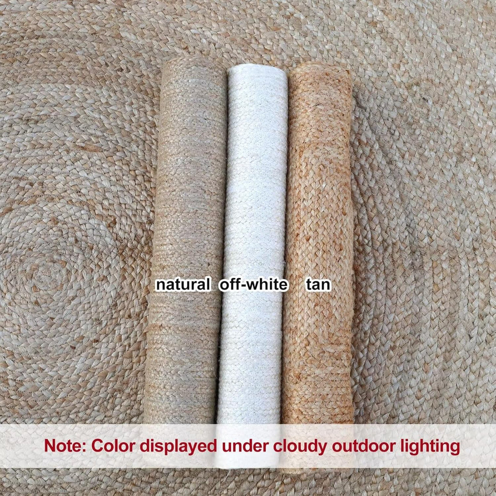 Round Jute Rug 6Ft,Soft and Chunky Natural Fiber,Handwoven Rugs