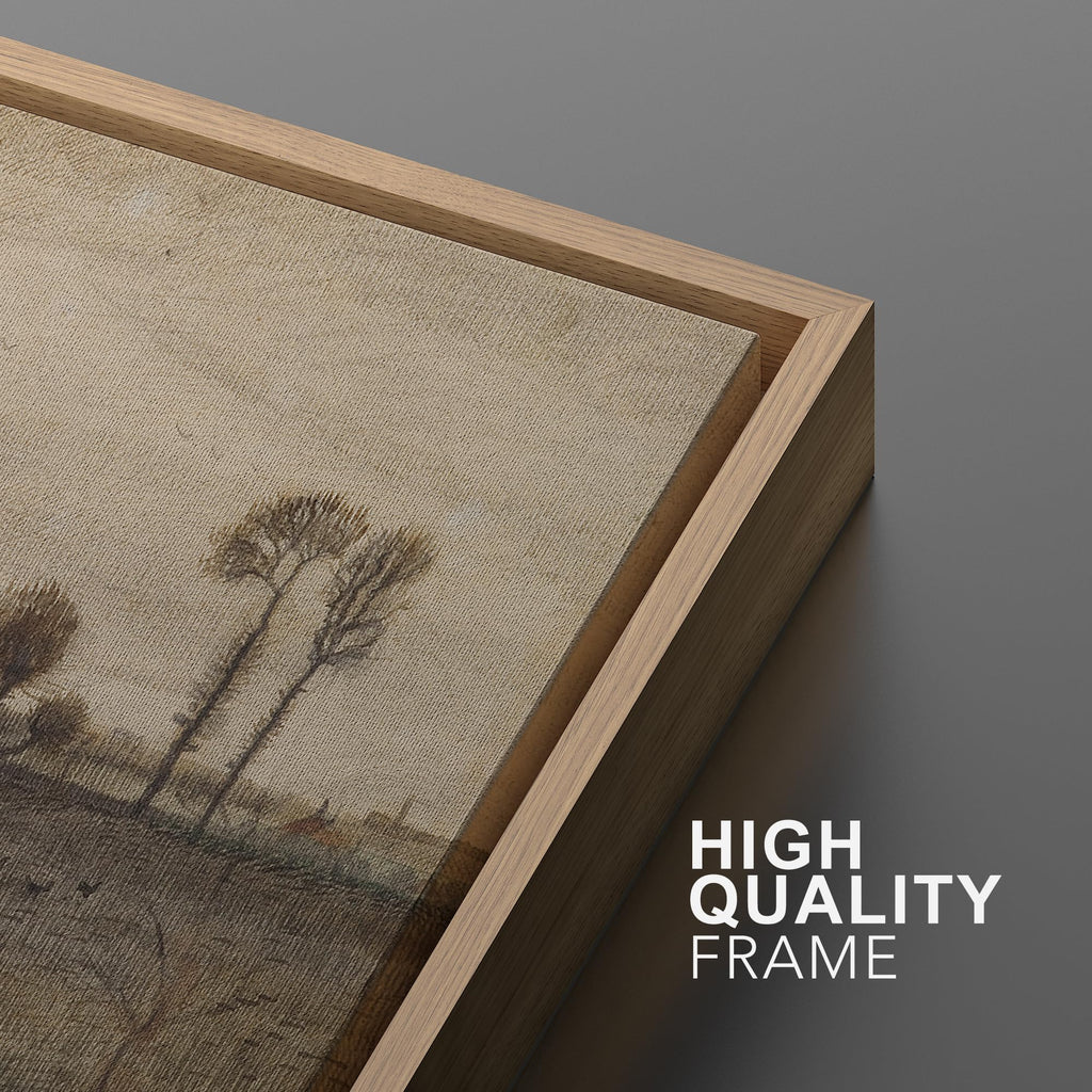 Framed Canvas Print Wall Art Vincent van Gogh Early Landscape with Farmer Field Illustrations Modern Art Bohemian