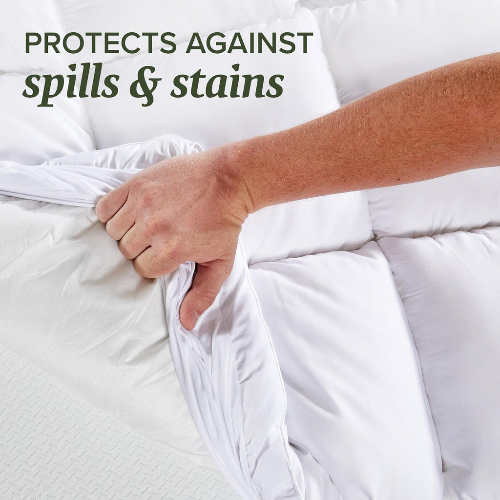 Queen Size Mattress Pad (Extra Padded) & Protector Hybrid - Quilted Pillow Top Mattress Cover - Thick, Plush, Fitted