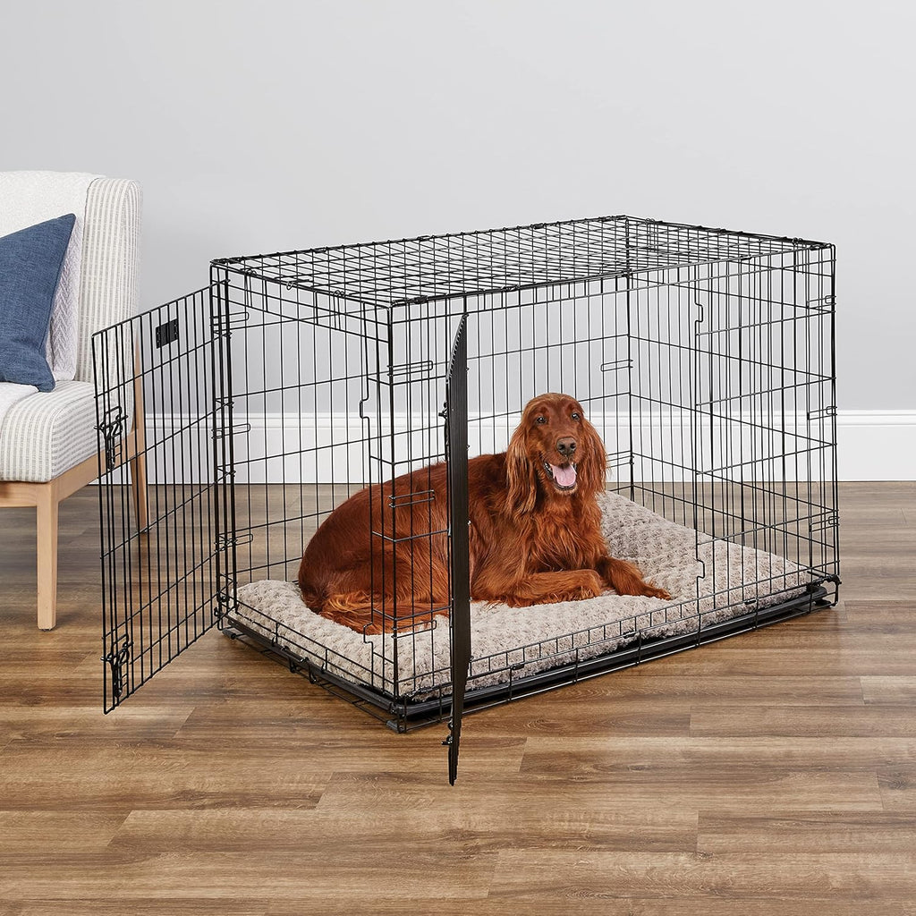 42-Inch iCrate for Large Breeds, 71-90 lbs, Double Door Folding Dog Crate with Divider Panel