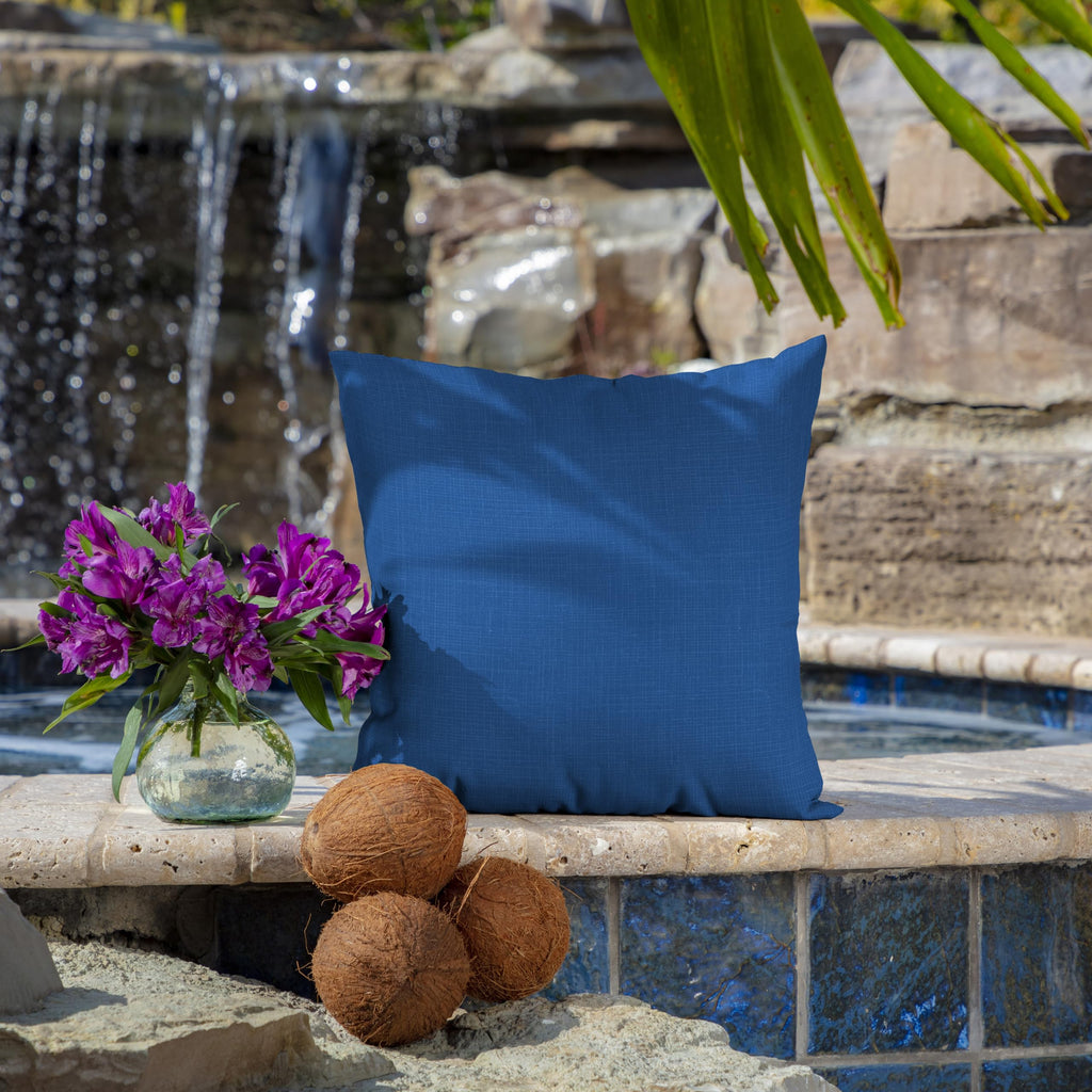 Outdoor Toss Pillow, 2-Pack, 16x16, Cobalt Blue