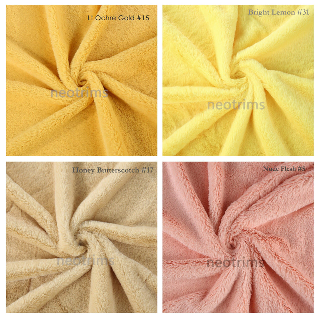 Faux Fur Fabric Material, Soft Cuddly Luxury Handle, 22 Colours, 165cm Wide, Dusky, Bright & Natural Colours. 10mm