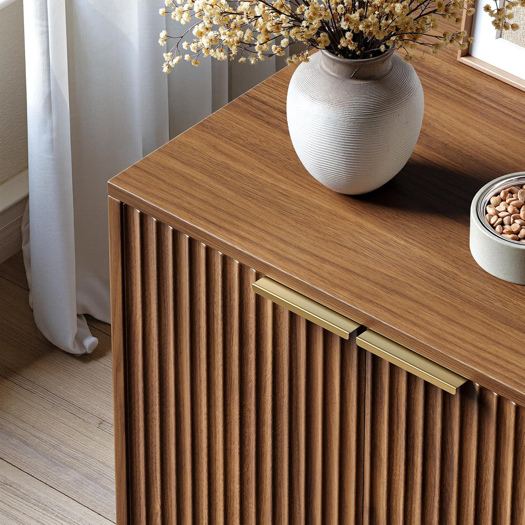47.2" Walnut Litter Box Enclosure Furniture for 2 Cats