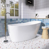 59" Acrylic Free Standing Tub, Stand Alone Tub, Freestanding Bathtub, Soaking Bathtub, cUPC Certified, CM(Glossy White)