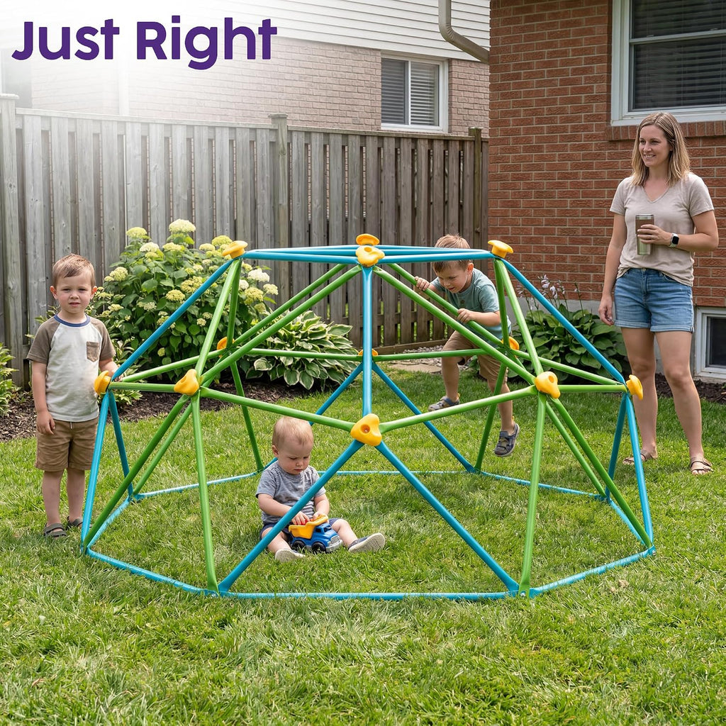 6ft Climbing Dome for Kids, Sturdy Steel Dome Climber, Outdoor Backyard Jungle Gym & Monkey Bars, Fun Active Play