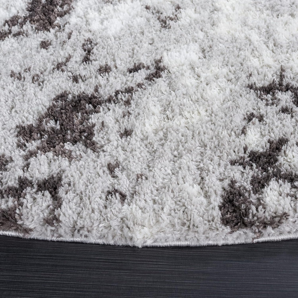 Berber Shag Collection Area Rug - 7' Square, Light Grey & Dark Grey, Non-Shedding & Easy Care, 1.25-inch Thick Ideal