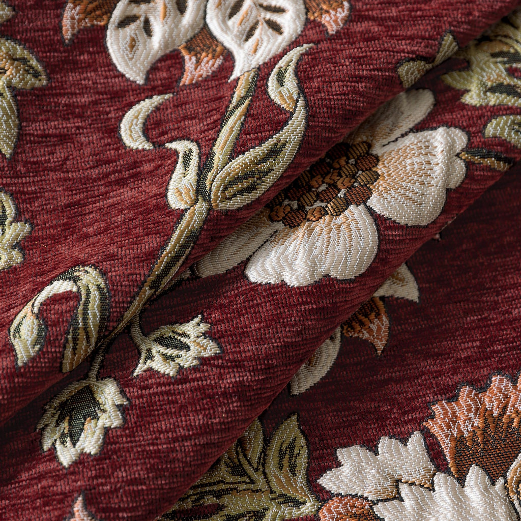 Vintage Floral Throw Blankets for Bed, Rust Red, 52"x72"
