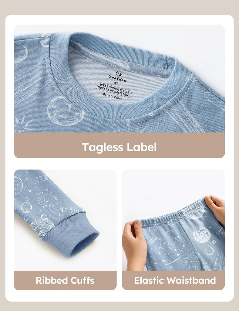 Toddler Pajamas 100% Organic Cotton Pjs Kids Set for Boys Girls