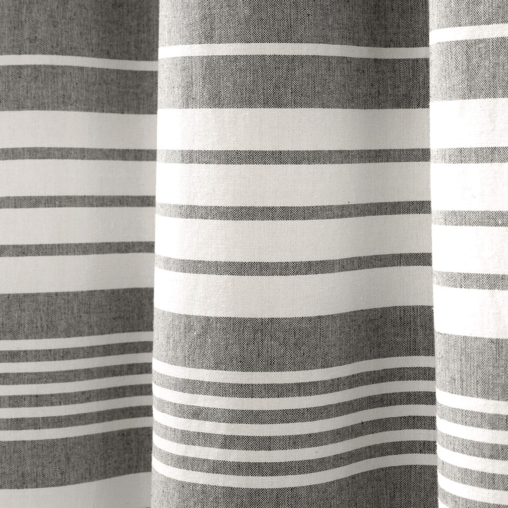 Nantucket Yarn Dyed Cotton Blend Tassel Fringe Single 72" W x 72" L Gray - Gray Shower Curtains Curtain