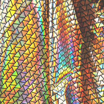 Hologram Metallic Foil Stretch Fabric Triangle Pattern(Gold 2yards)