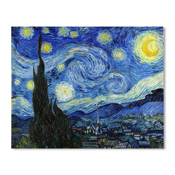 Van Gogh Canvas Wall Art: Starry Night Landscape Painting Picture Reproduction Room Decor - Famous Art Prints Large