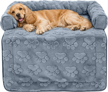 Dog Couch Bed for Small & Medium Dogs, Washable Sofa Mat with Bolsters