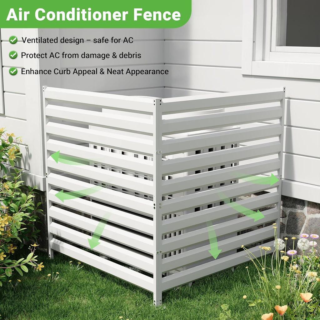 42" H x 38" W Metal Privacy Fence Panels for Outside, Air Conditioner Fence, Decorative Fence Panels for Privacy