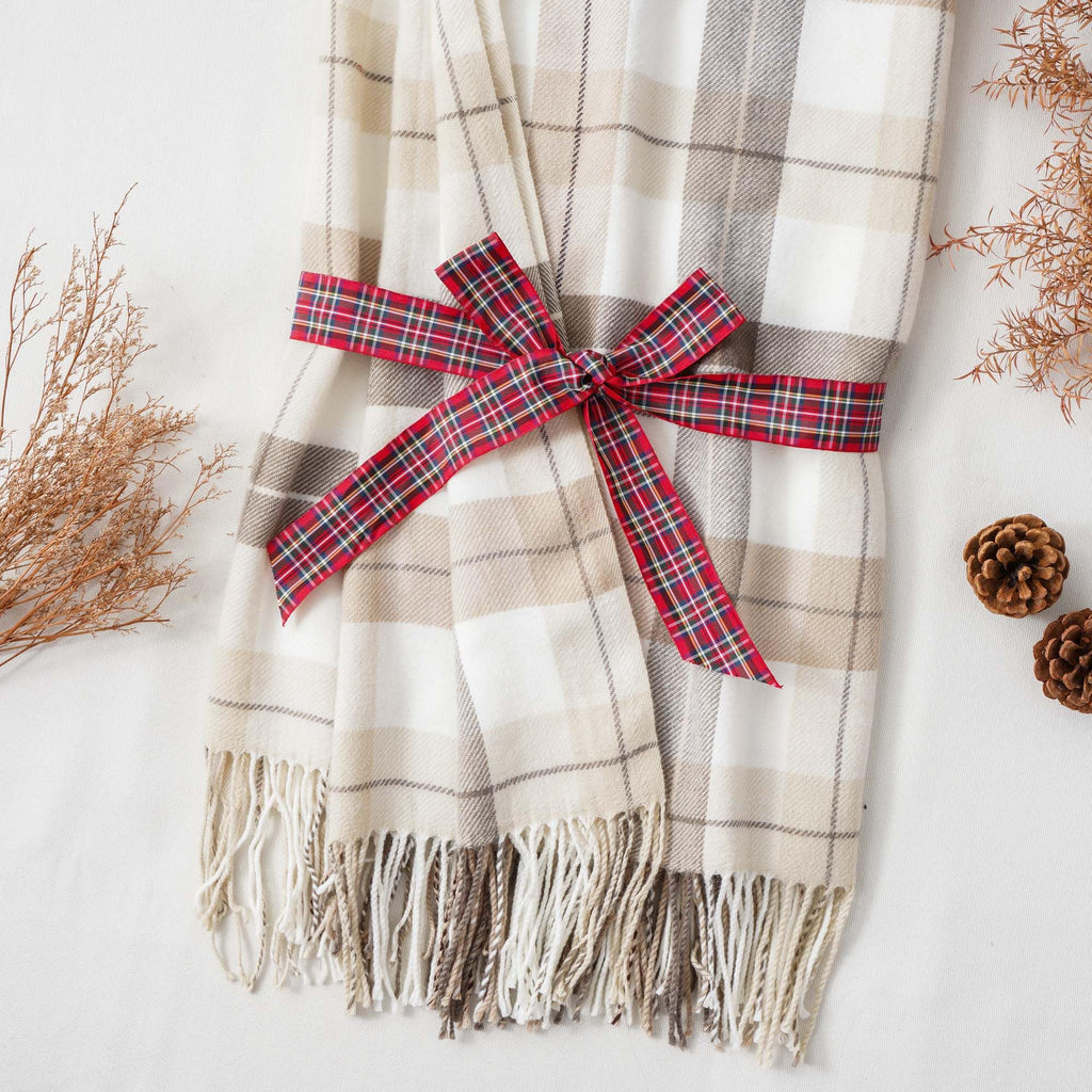 Fall Plaid Throw Blanket for Couch, Farmhouse Throw Blanket 49"x63"