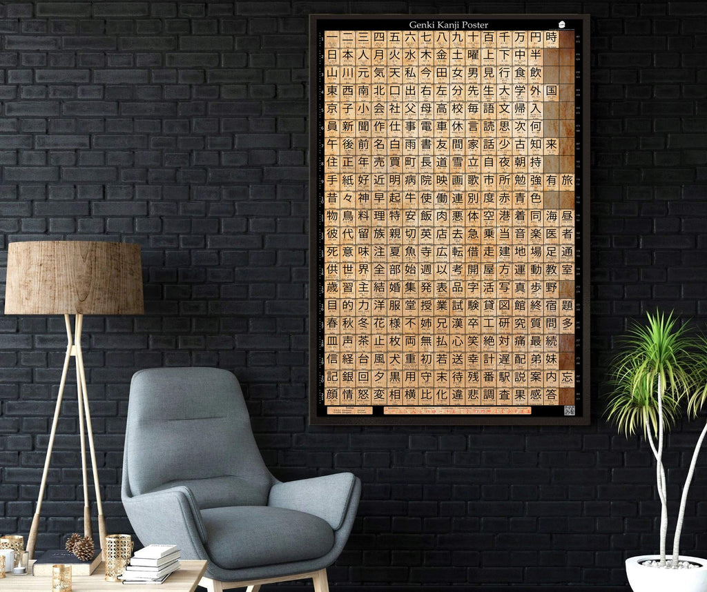 Japanese Language Learning Poster (24"x36") - Learn over 300 Characters of the Japanese Alphabet, Large Matte