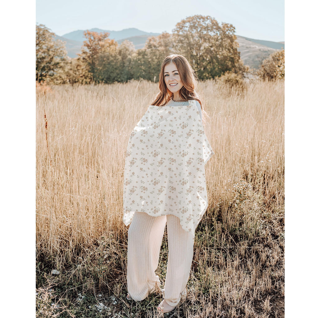 2-Pack Muslin Nursing Cover Up for Breastfeeding Mom with Rigid Hoop