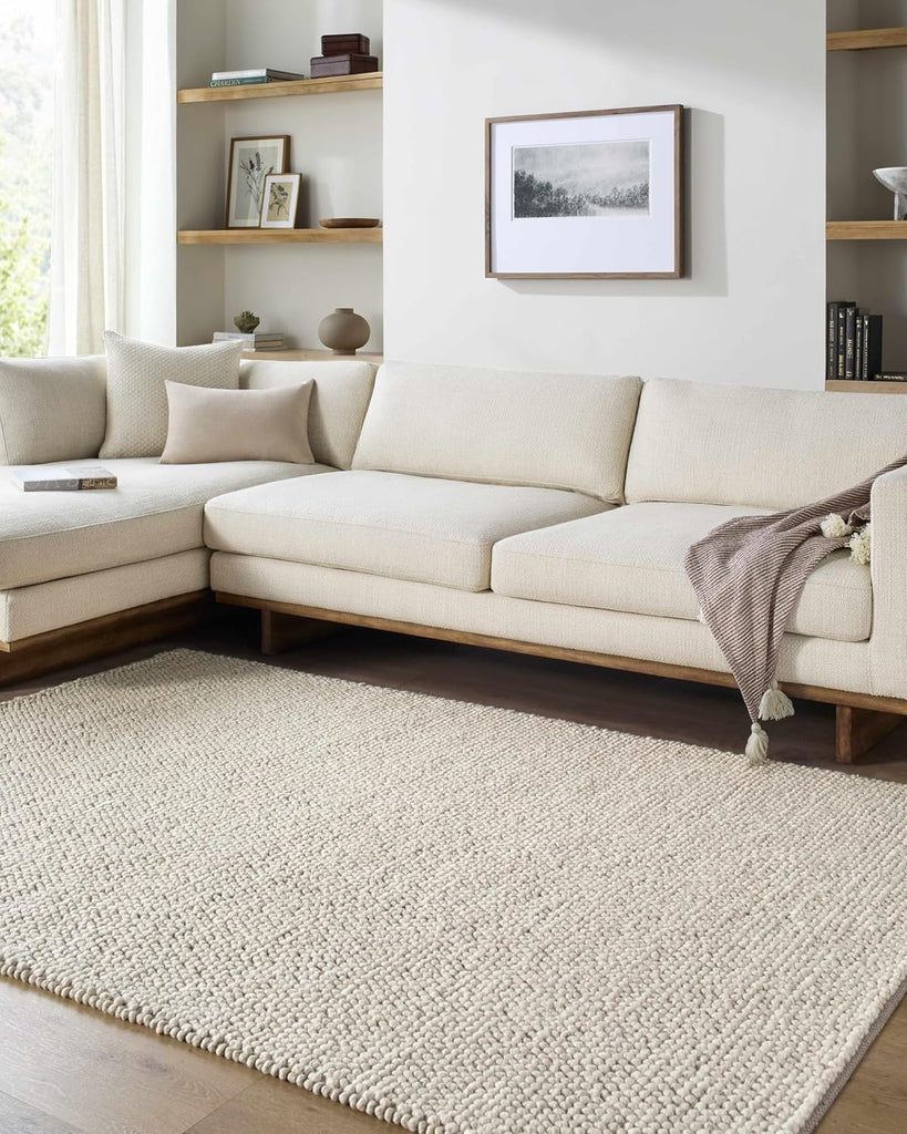 Abercorn Wool Living Room, Bedroom Area Rug - Bohemian Transitional Modern Minimalist Scandinavian - Bubble Weave