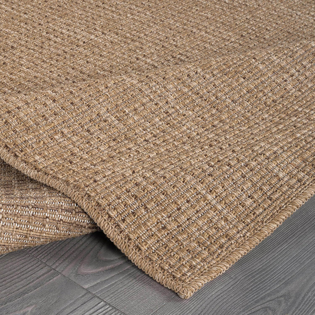 Easy Jute Natural Rug 8x10 Solid Washable Durable Outdoor Indoor Area Rugs for Living Dining Room Patio Office Stain