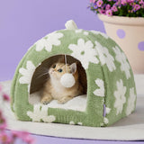Cute Cat Beds for Indoor Cats - 2 in 1 Cat Cave Bed for Kittens and Small Pets with Removable Washable Cushioned