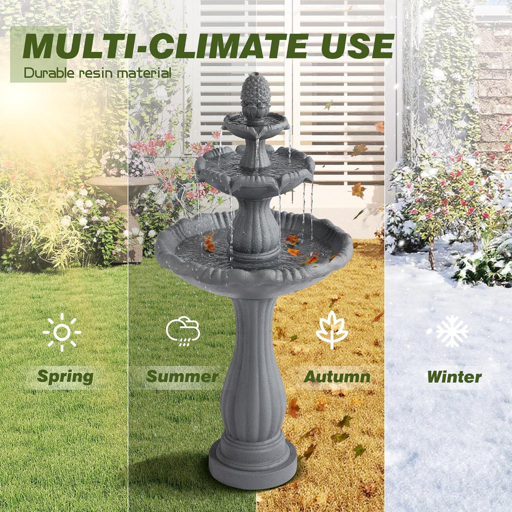 47.4'H Italian Outdoor Garden Water Fountains, Fountains and Waterfalls Outside