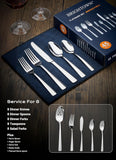 45-Piece Flatware Sets, Silverware Set for 8, Durable Stainless Steel Tableware in Ergonomic Design Size and Weight