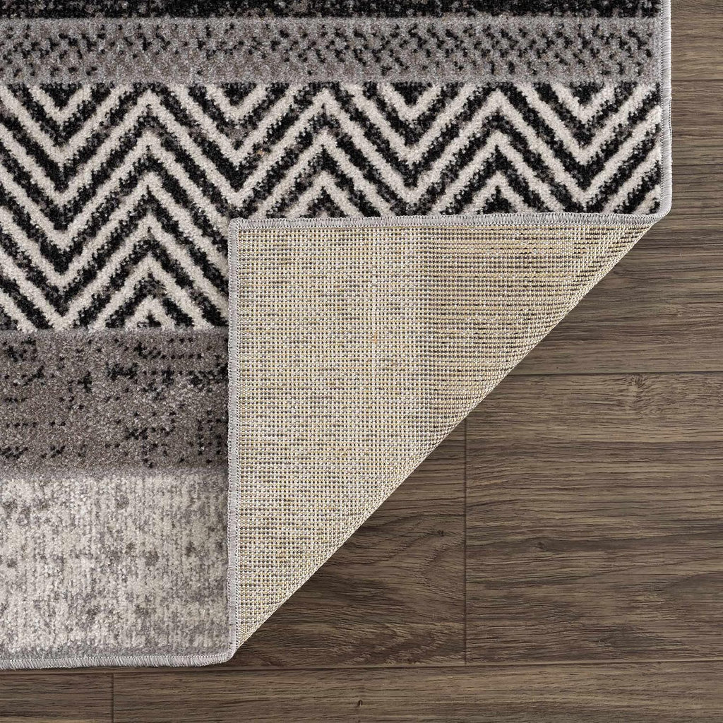 Middlestown Machine Washable Area Rug - Striped Geometric Diamond Chevron Herringbone - Farmhouse Modern Contemporary