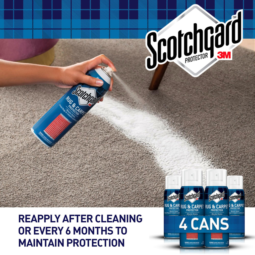 Rug & Carpet Protector Spray, 14 oz (Pack of 4) - Blocks Stains & Resists Soiling, Fabric Stain Protector for Carpets