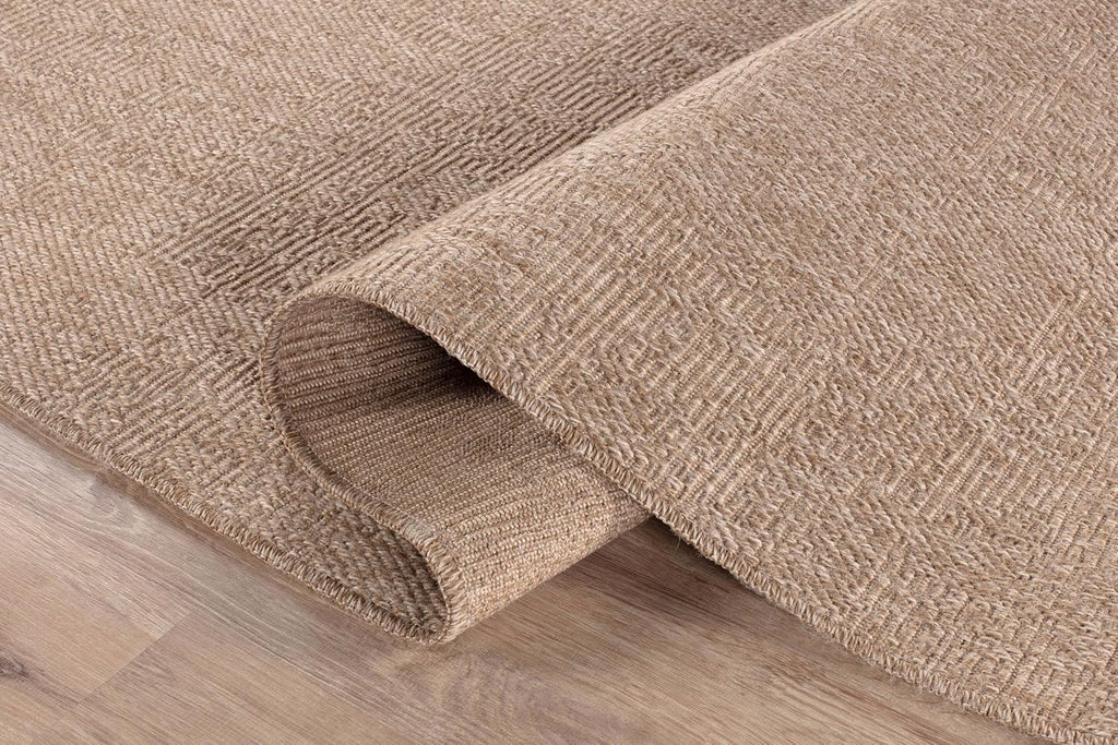 Easy Jute Rug, Indoor Outdoor Natural Color Fiber Area Rugs Patio and Kitchen Rug, Solid Boho Woven Design