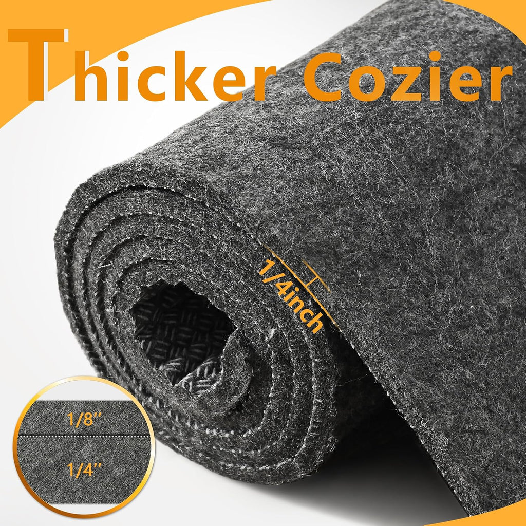 8x10 Non Slip Rug Pad Gripper, 1/4" Thick Cushioned Carpet Pads