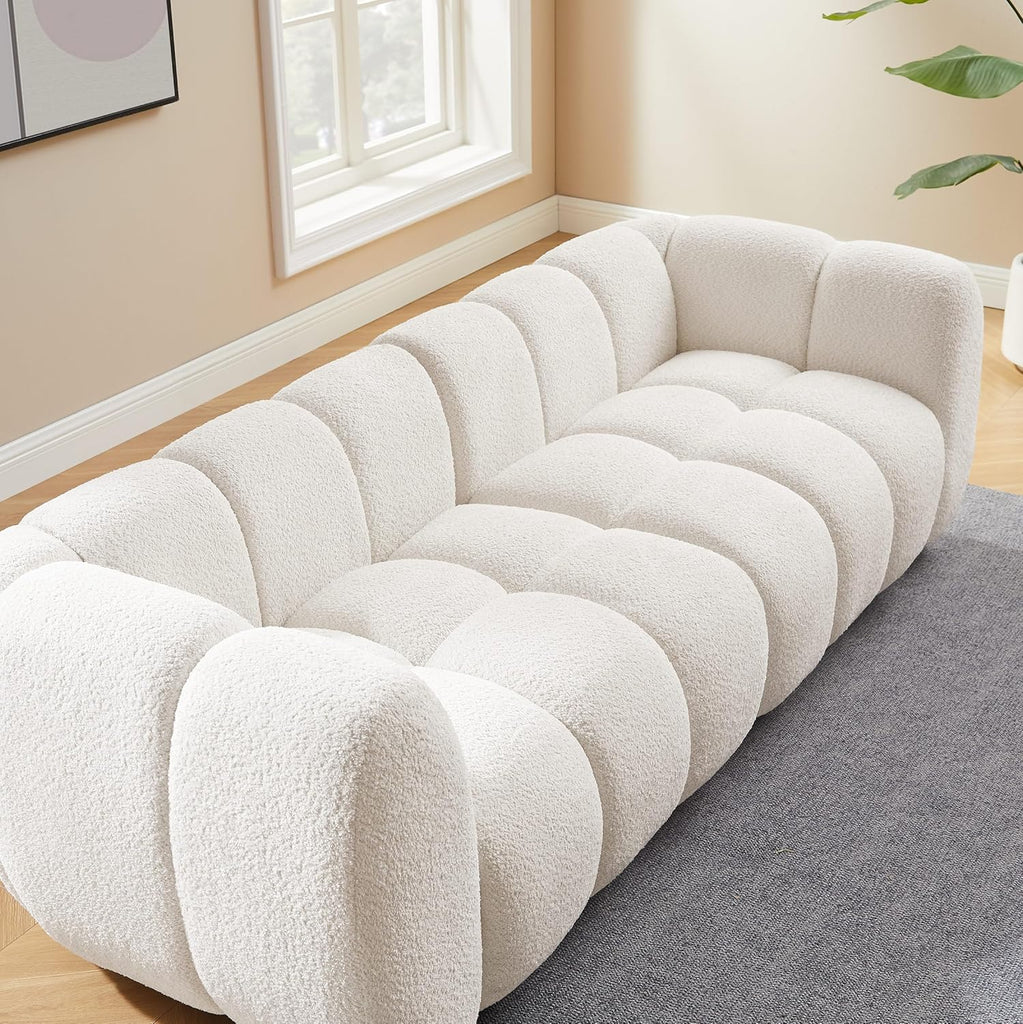 VANOMi 88" Oversized Boucle Sofa, Modern Upholstered Tufted Cloud Couch