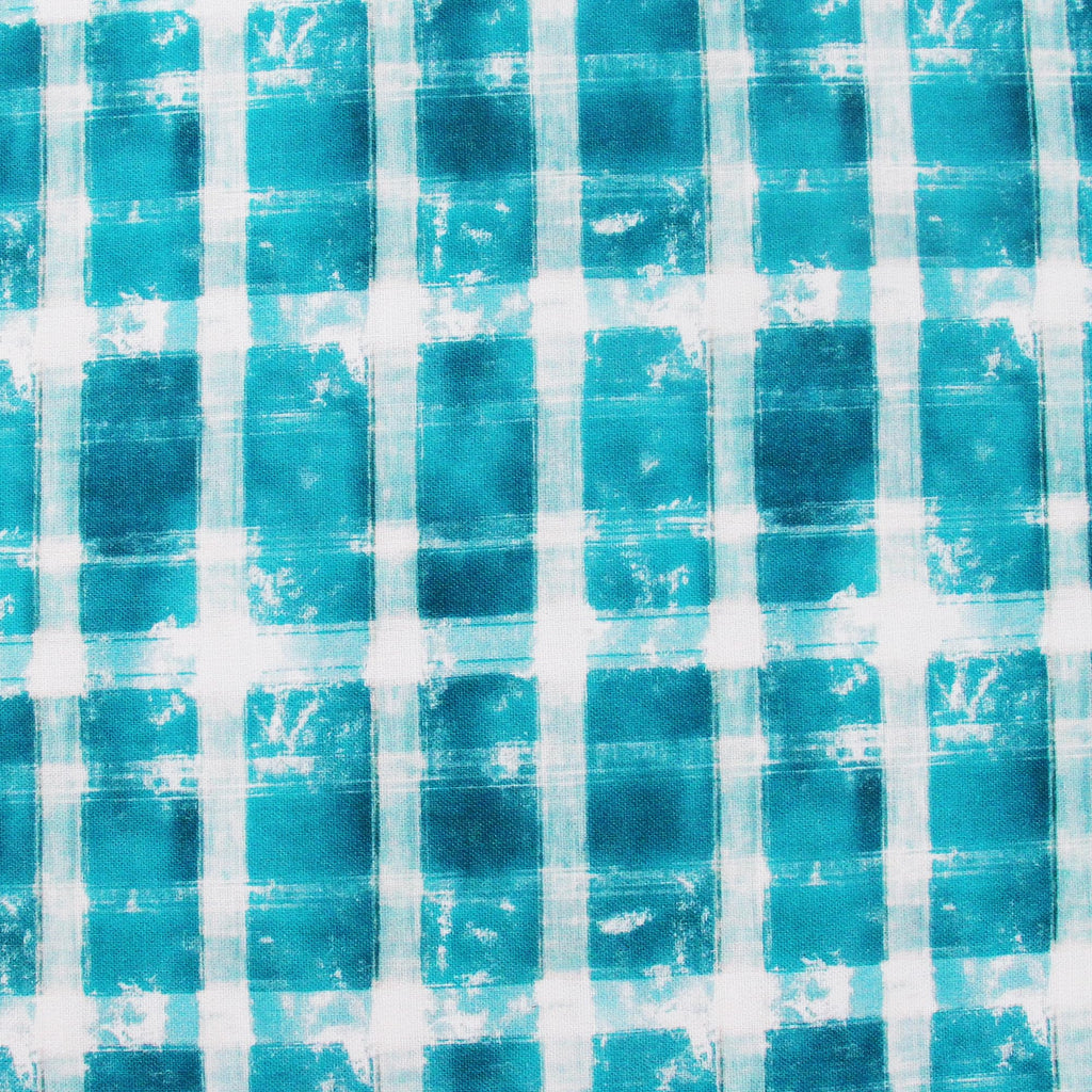 Vintage Teal Plaid Cotton Quilting Fabric - 3 Yard Cut