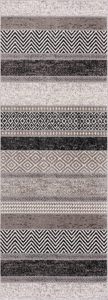 Middlestown Machine Washable Area Rug - Striped Geometric Diamond Chevron Herringbone - Farmhouse Modern Contemporary
