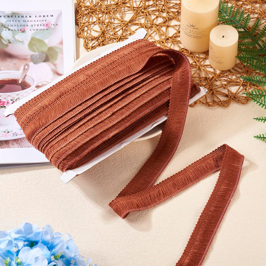 1 Inch Fringe Tassel Ribbon - Polyester Lace Trim for Sewing Clothing, Cushions, Pillow, Curtain, Home - 27 Yards