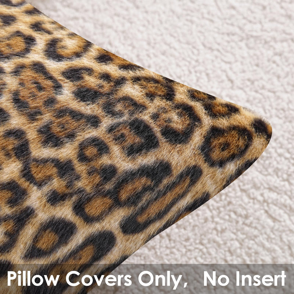 Faux Fur Cheetah Print Throw Pillow Covers, 20x20 Pillow Covers