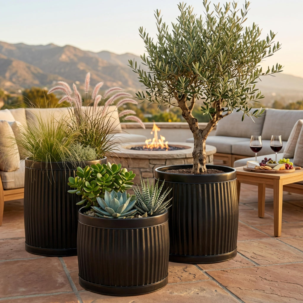French Country Style Belly Bucket Planters