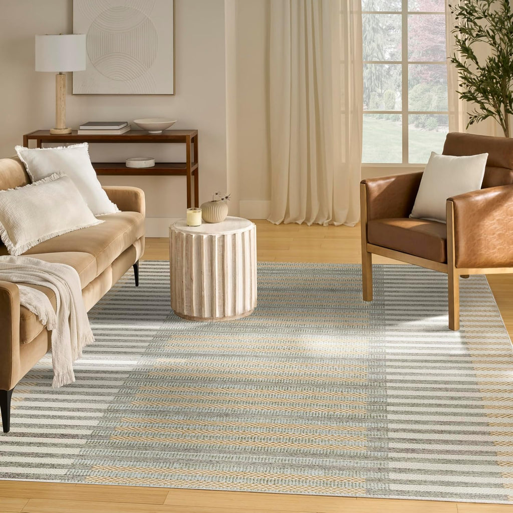 Home Nordic Ivory Multicolor Area Rug - Easy Clean, Non Shedding, Bed Room, Living Room, Dining Room