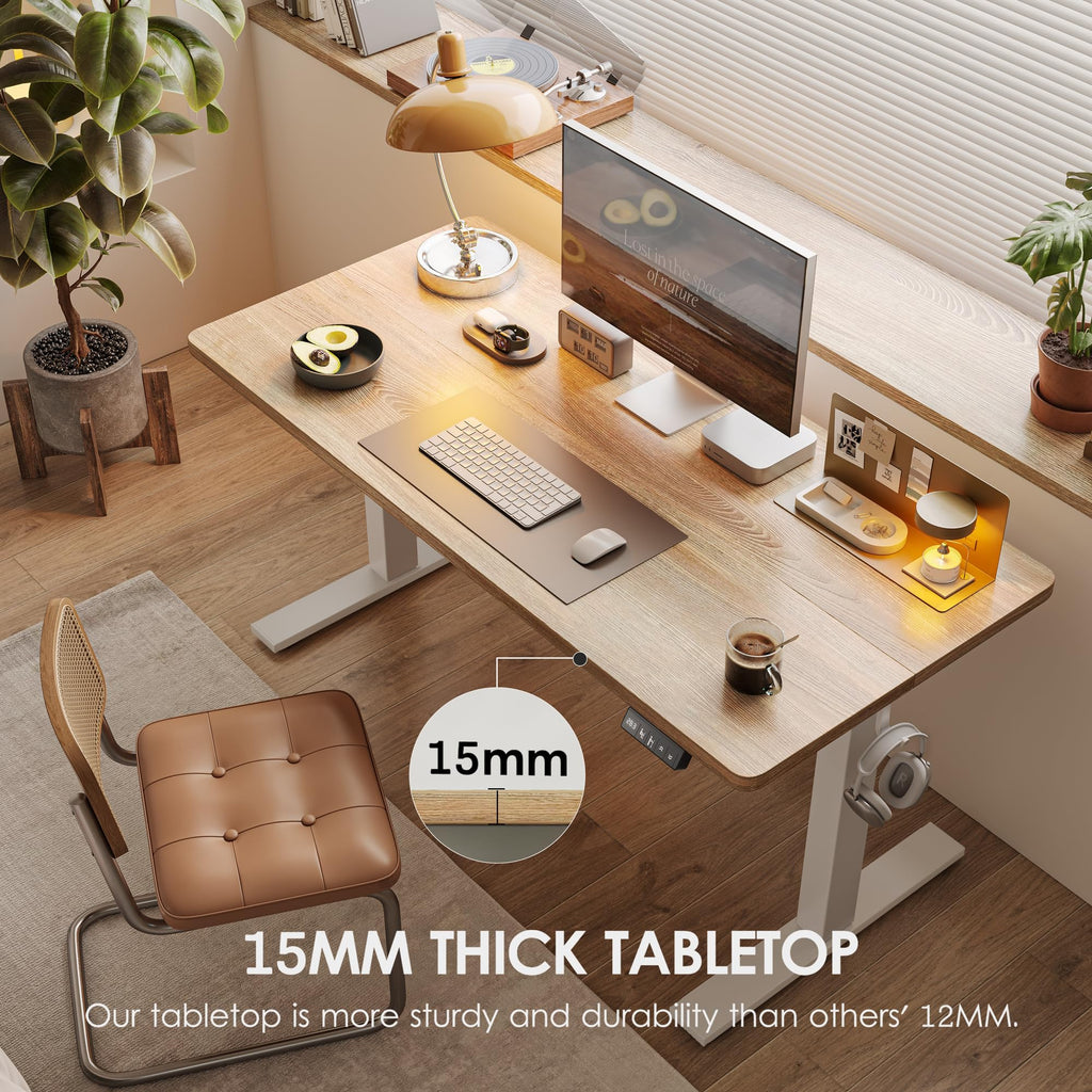 55 X 24 Inch Height Adjustable Electric Standing Desk, Maple